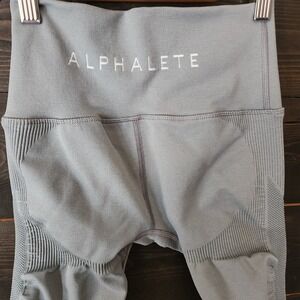 Alphalete Aero‎ Seamless Leggings Small Gray Blue High Compression